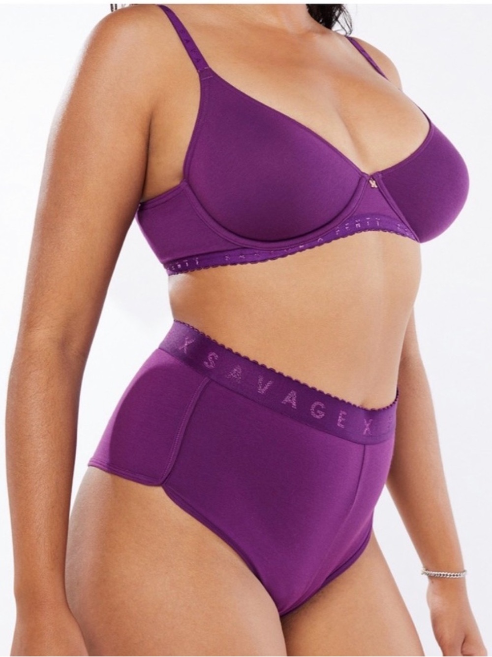 Savage X Fenty Plum Purple Bra and Hot Shorts Set